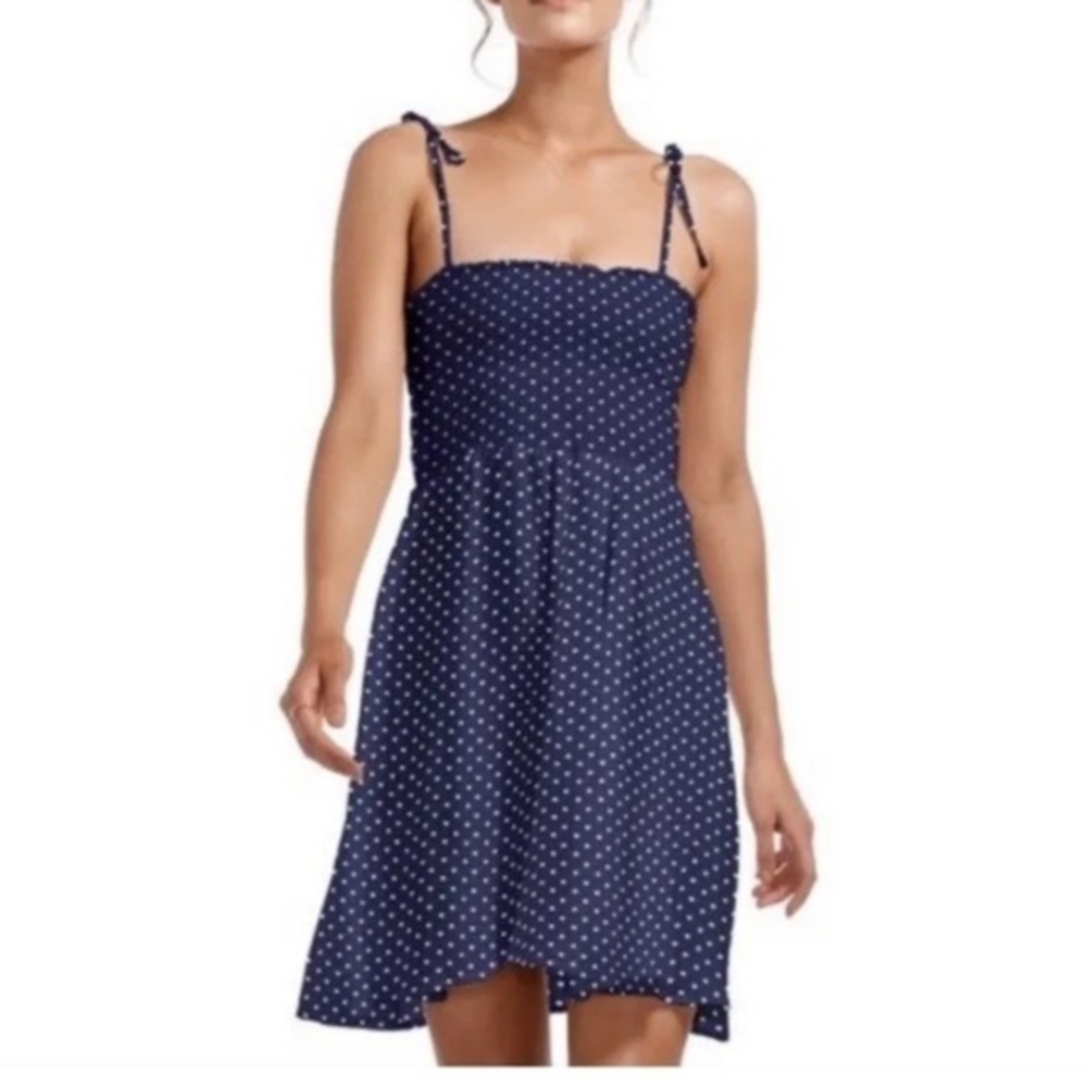 🐠Vitamin A Rumba Dots Gigi Dress | Deep Blue Polka Dot Bandeau